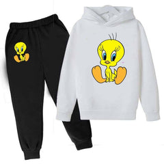 Kids Tweety Printed Hoodie Style 2-Pcs Winter Track-Suit.