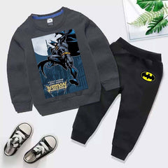 Kids Batman Printed Sweat-Shirt Style 2-Pcs Winter Track-Suit.