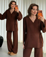 Overlap Gown Style 3-Pcs Winter Co-Ord Set. WWTS-24 V2