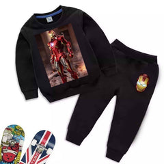 Kids Iron Man Printed Sweat-Shirt Style 2-Pcs Winter Track-Suit.