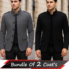 Bundle Of 2 Collar Style Casual Winter Fleece Coat. MWJ-407 V3