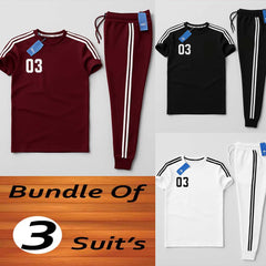 Bundle Of 3 Casual Wear 2-Pcs Summer Suit. Deal-09 (Clearance-Sale)