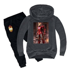 Kids Printed Iron Man Hoodie Style 2-Pcs Winter Track-Suit.