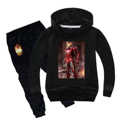 Kids Printed Iron Man Hoodie Style 2-Pcs Winter Track-Suit.