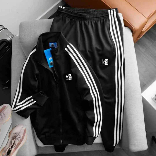 3-Stripe Jacket Style 2-Pcs Winter Tracksuit D-17