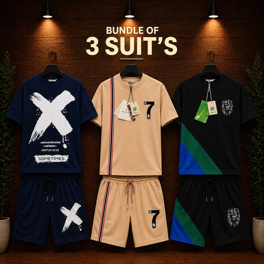 Different Shorts Style Bundle Of 3 Casual Wear 2-Pcs Summer Suit. Deal-15 (Clearance-Sale) (Copy)