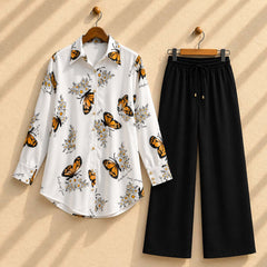 Western Butterfly Printed 2-Pcs Turkish Co-Ord Set.