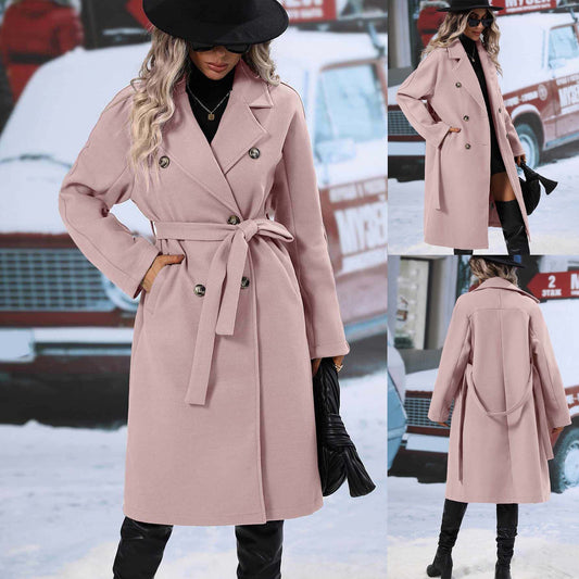 Italian Collar Style Casual Winter Trench Coat For Her.