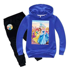 Kids Printed Barbie Doll Hoodie Style 2-Pcs Winter Track-Suit.