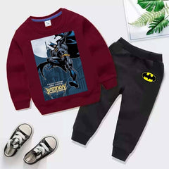 Kids Batman Printed Sweat-Shirt Style 2-Pcs Winter Track-Suit.