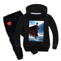 Kids Printed Super Man Hoodie Style 2-Pcs Winter Track-Suit.