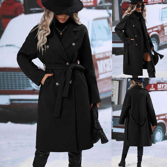 Italian Collar Style Casual Winter Trench Coat For Her.