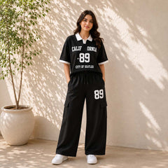 Cali-89 Collar Cargo Style Western 2-Pcs Summer Tracksuit For Her. WSTS-05 V3