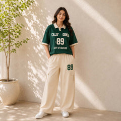 Cali-89 Collar Cargo Style Western 2-Pcs Summer Tracksuit For Her. WSTS-05 V3