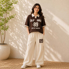 Cali-89 Collar Cargo Style Western 2-Pcs Summer Tracksuit For Her. WSTS-05 V3