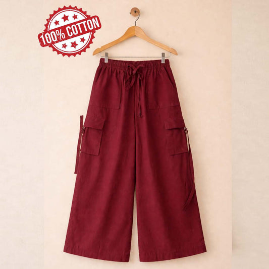 Imported Cotton Western Cargo Style 4-Pocket's Summer Trouser For Her.