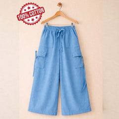 Imported Cotton Western Cargo Style 4-Pocket's Summer Trouser For Her.