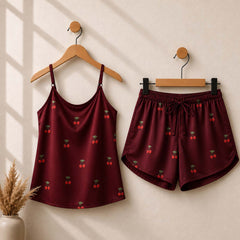 Cherry Printed 2-Pcs Cami Set For Summer's.