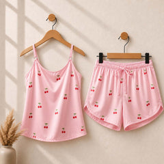 Cherry Printed 2-Pcs Cami Set For Summer's.
