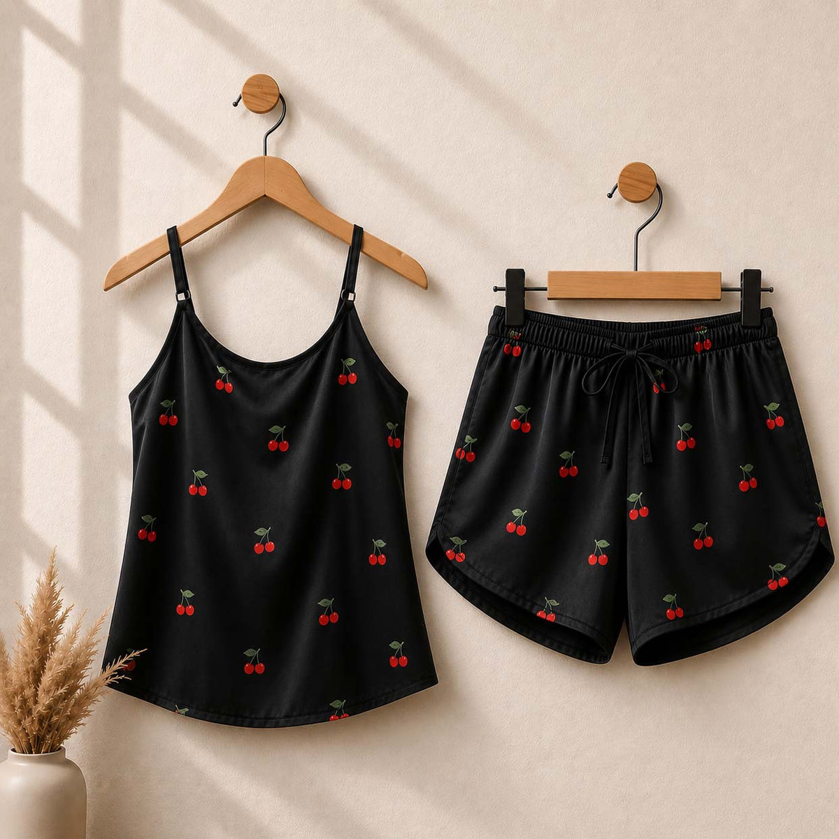 Cherry Printed 2-Pcs Cami Set For Summer's.