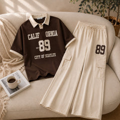 Cali-89 Collar Cargo Style Western 2-Pcs Summer Tracksuit For Her. WSTS-05 V3