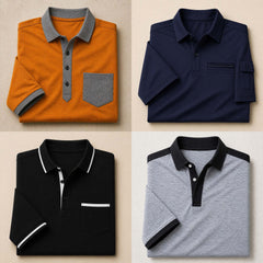Bundle Of 4 Designer Summer Tshirt's MSDTS 03-Grey+06-Navy+07-Mustard+09-Navy