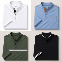 Bundle Of 4 Designer Summer Tshirt's MSDTS 01-Sky+02-Green+04-Black+05-White