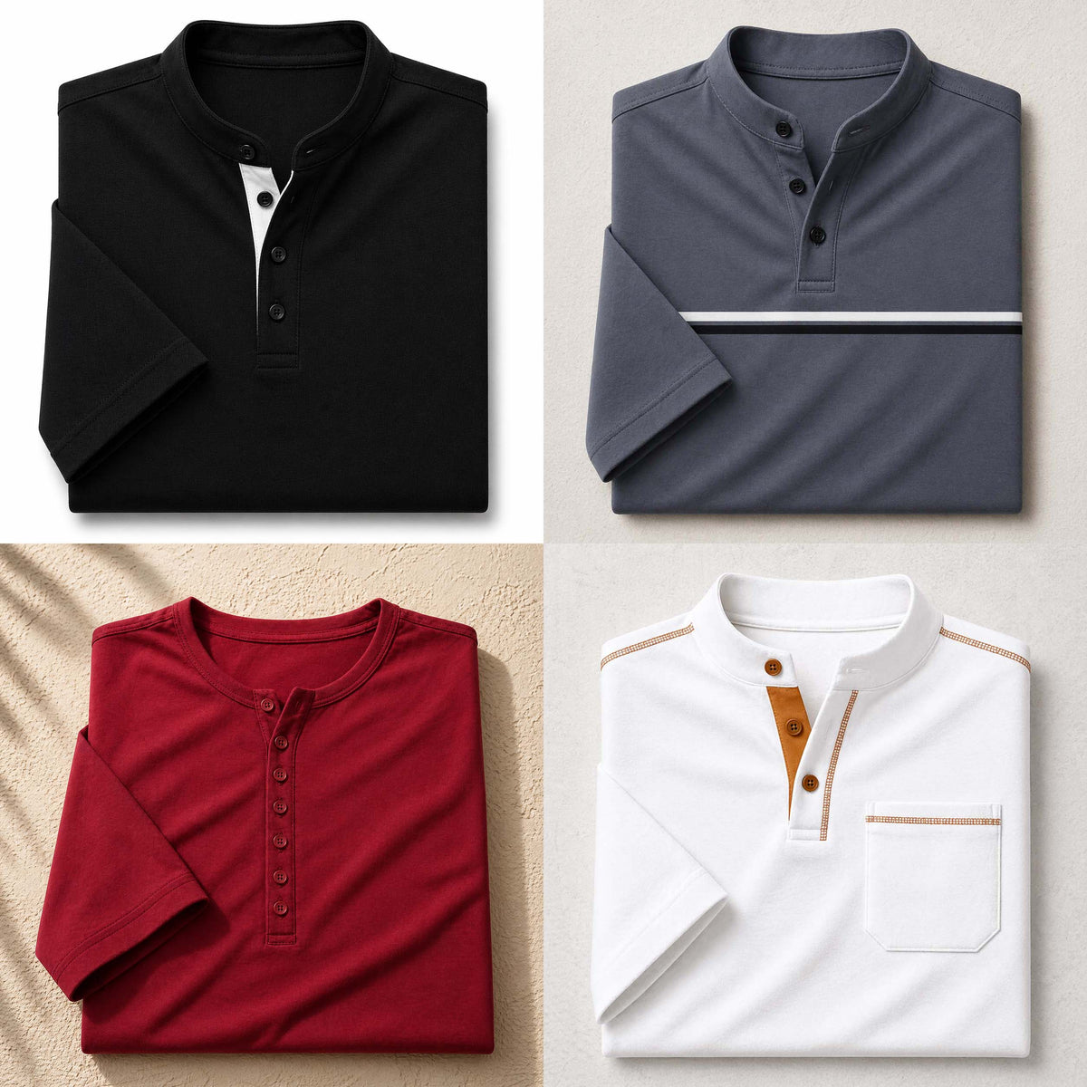 Bundle Of 4 Designer Summer Tshirt's MSDTS 01-White+02-Grey+12-Maroon+05-Black