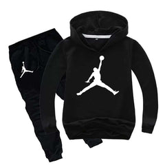 Kids Jordan Printed Pull-Over Hoodie Style 2-Pcs Winter Track-Suit.