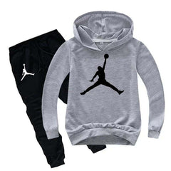 Kids Jordan Printed Pull-Over Hoodie Style 2-Pcs Winter Track-Suit.