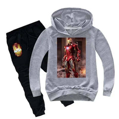 Kids Printed Iron Man Hoodie Style 2-Pcs Winter Track-Suit.