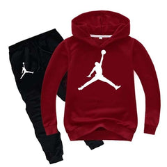 Kids Jordan Printed Pull-Over Hoodie Style 2-Pcs Winter Track-Suit.