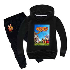 Kids Printed Motu Patlu Printed Hoodie Style Winter 2-Pcs Winter Track-Suit.