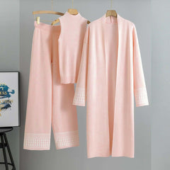 Long Printed Gown Style 3-Pcs Winter Co-Ord Suit. WWTS-25 V2