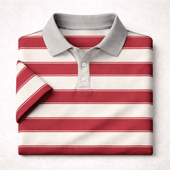 Dry-Fit 3D Stripe Printed Style Half-Sleeve Polo Summer Tshirt. MS3DP-101 V2