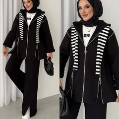 Extra Zip Hoodie Style Premium Quality Winter 2-Pcs Tracksuit For Her. WWTS-40