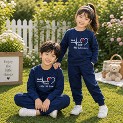 Blue MD Life-Line Kids Sweat Style 2-Pcs Summer Suit. (FTS+TR)