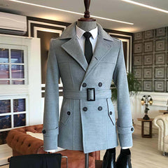 KingsMen Belt Style Casual Winter Fleece Coat. MWJ-409