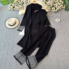 Long Printed Gown Style 3-Pcs Winter Co-Ord Suit. WWTS-25