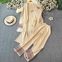 Long Printed Gown Style 3-Pcs Winter Co-Ord Suit. WWTS-25