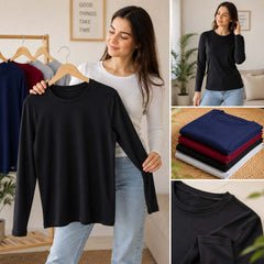 Bundle Of 4 O-Neck Full-Sleeve Summer Tshirt's For Her.