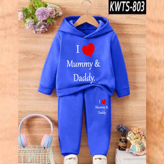 I love Mummy and Daddy Kids Hoodie Style 2-Pcs Winter Track-Suit. KWTS-803