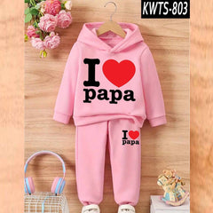 I love PAPA Kids Hoodie Style 2-Pcs Winter Track-Suit. KWTS-803