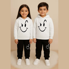 Naughty-Smile Kids Printed Contrast Hoodie Style 2-Pcs Winter Tracksuit.