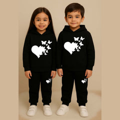 Heart-B.Fly Kids Printed Contrast Hoodie Style 2-Pcs Winter Tracksuit.
