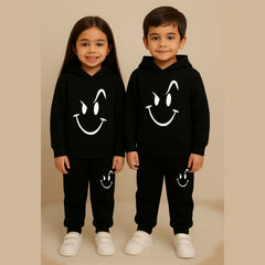 Naughty-Smile Kids Printed Contrast Hoodie Style 2-Pcs Winter Tracksuit.