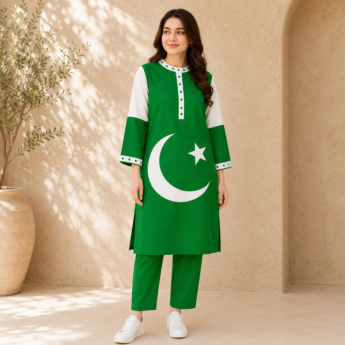 Green Flag 14-August Azadi Printed Stiched Kurti.
