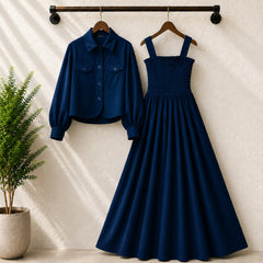 Short Koti & Smoky Maxi Style Western 2-Pcs Stiched Suit.