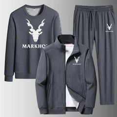 Markhor Jacket Style 3-Pcs Winter Track-suit.