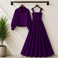Short Koti & Smoky Maxi Style Western 2-Pcs Stiched Suit.